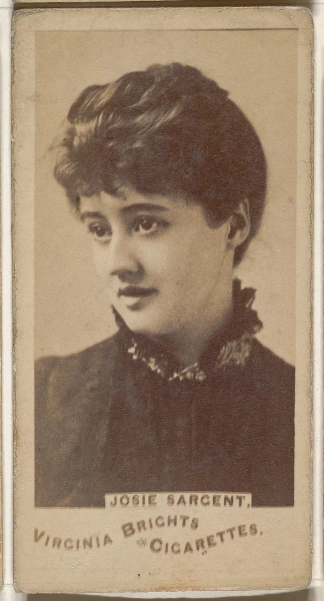 Josie Sargent, from the Actors and Actresses series (N45, Type 1) for Virginia Brights Cigarettes by Allen & Ginter, photograph, 1885-1891