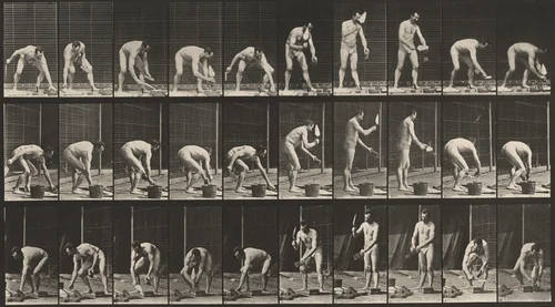 Plate Number 506. Bricklaying by Eadweard Muybridge, photograph, 1887