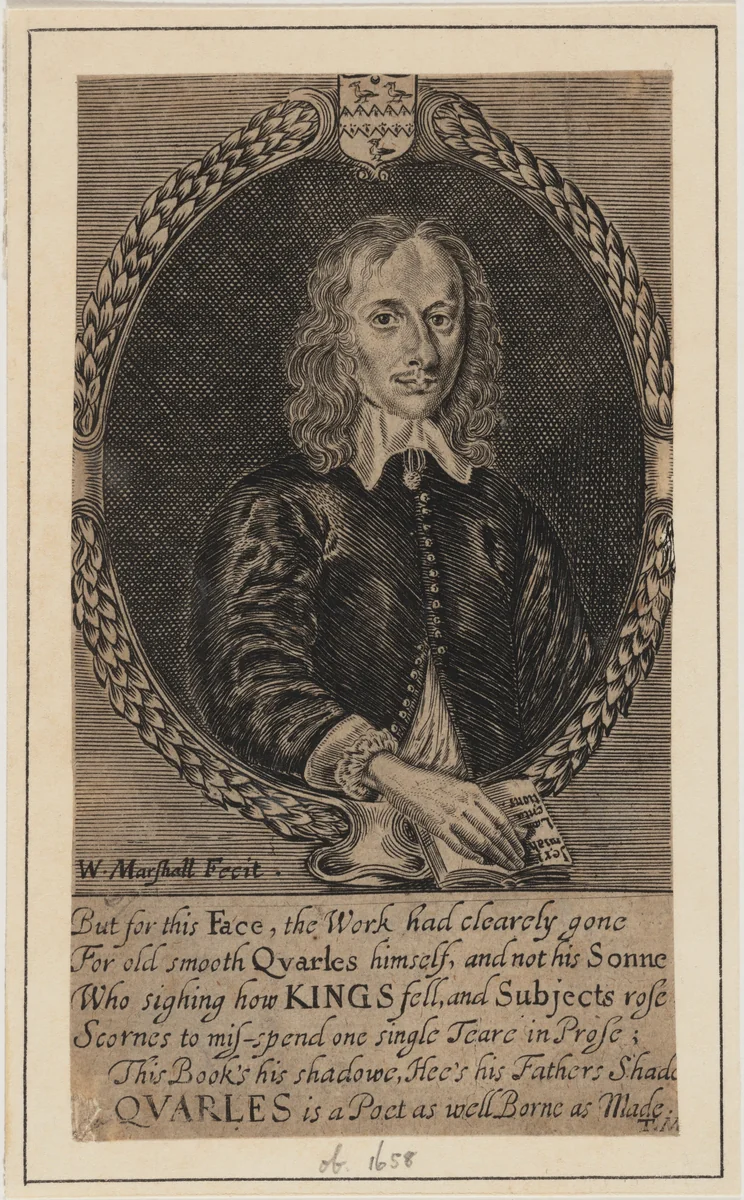 John Quarles, Poet by William Marshall, print, 1649