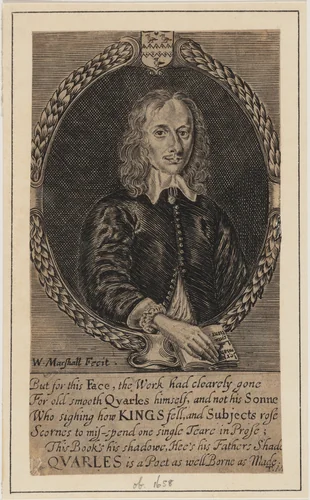 John Quarles, Poet by William Marshall, print, 1649