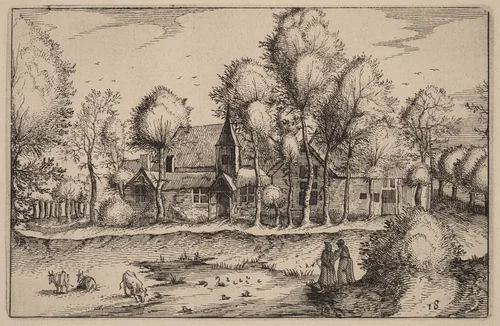 A Pond by Claes Jansz Visscher, print, 1612