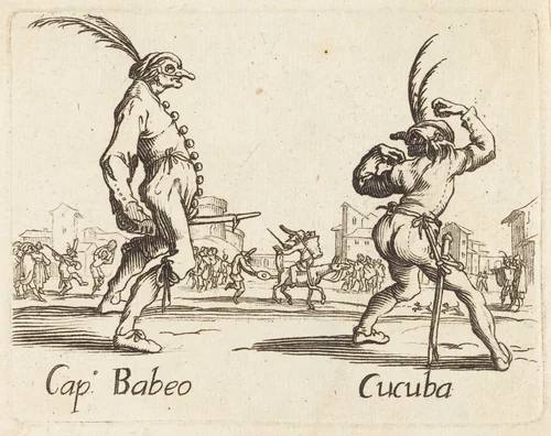 Cap. Babeo and Cucuba by Jacques Callot, print, 1622-1699