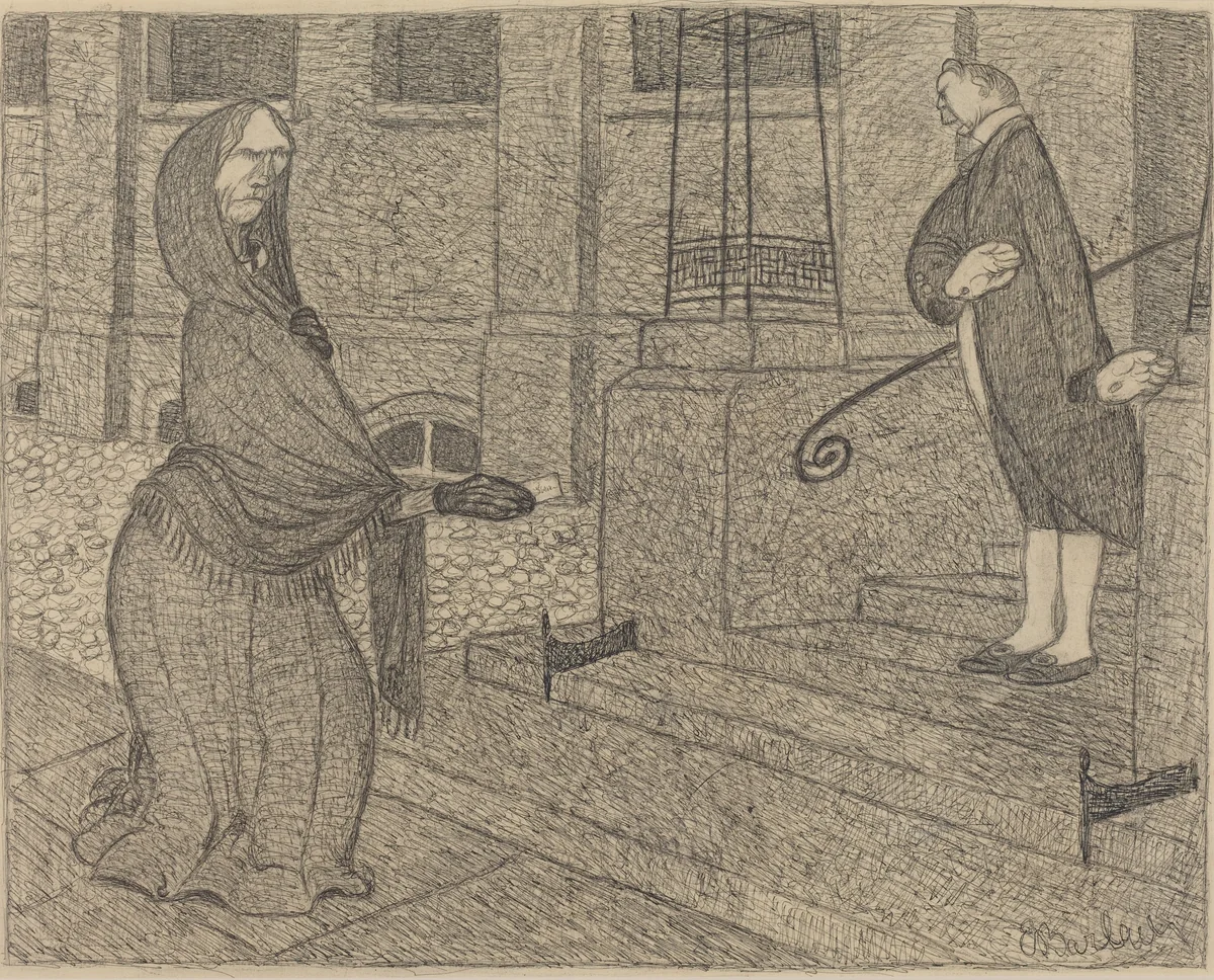 High-Class by Ernst Barlach, drawing, 1906