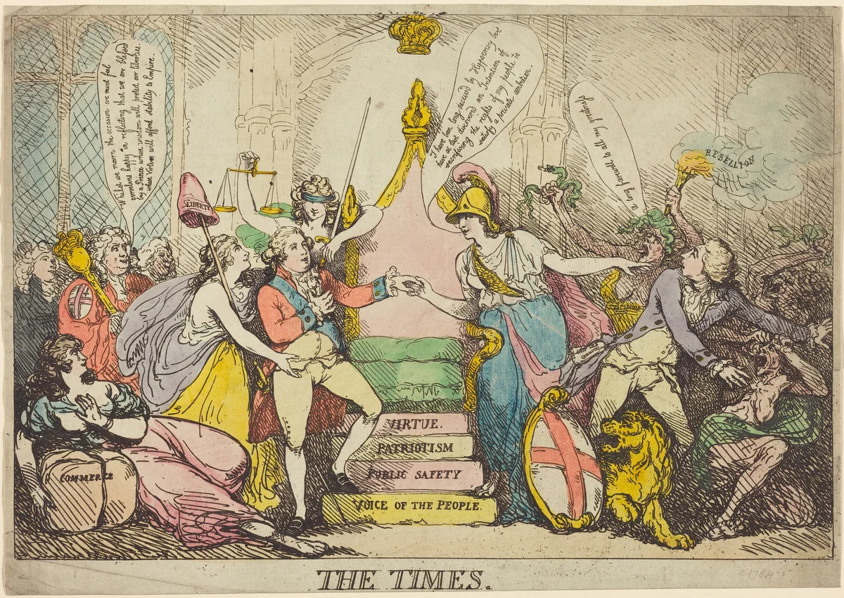 The Times by Thomas Rowlandson, print, 1783