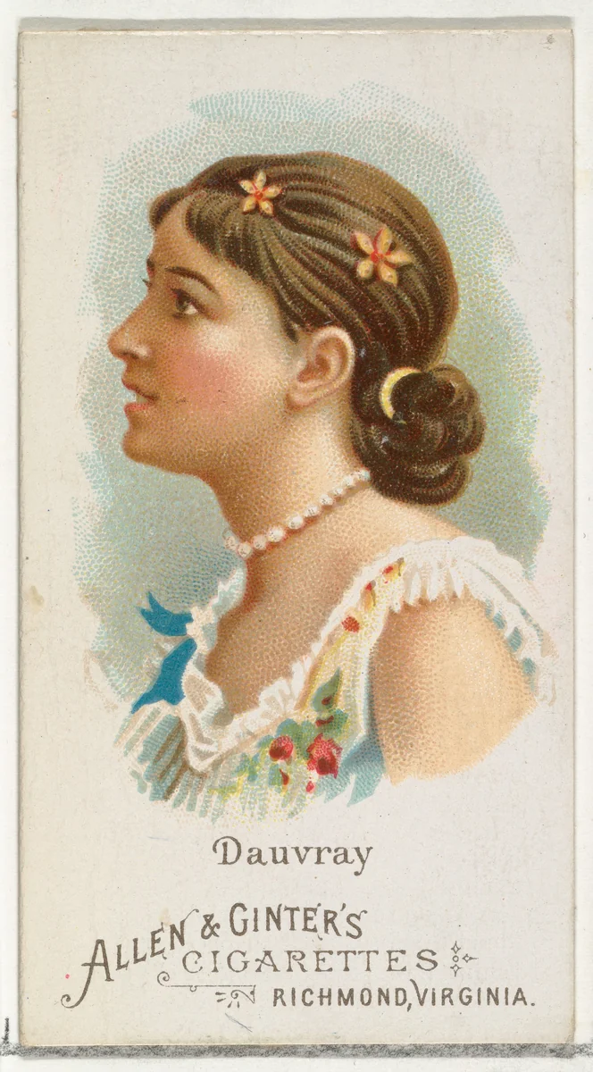 Helen Dauvray, from World's Beauties, Series 1 (N26) for Allen & Ginter Cigarettes by Allen & Ginter, print, 1888