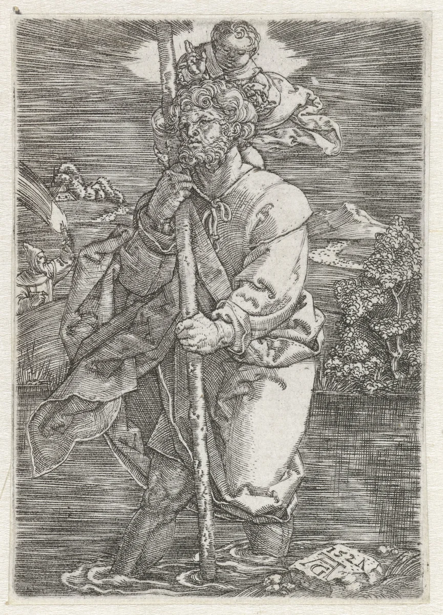 Heilige Christoffel by Unknown, print, 1527