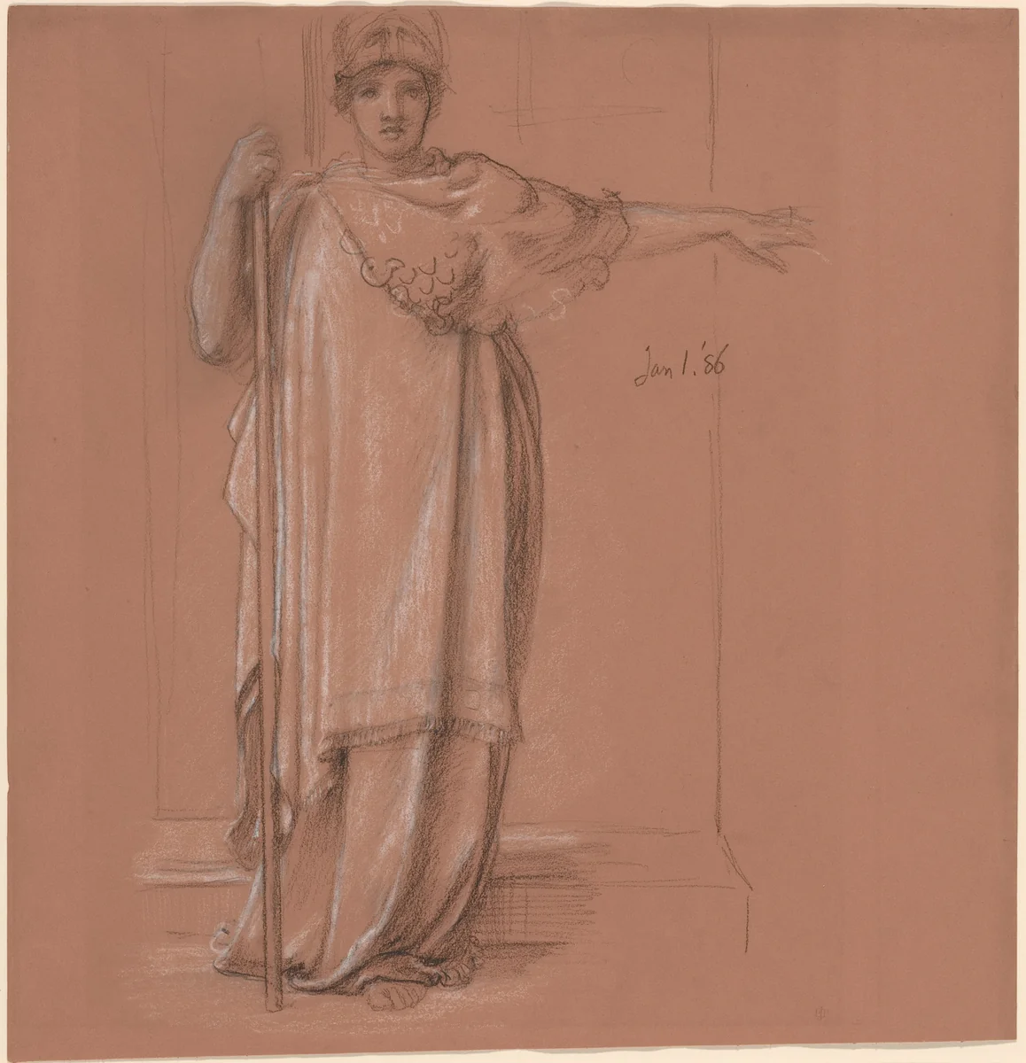 Minerva by Edward John Poynter, drawing, 1886