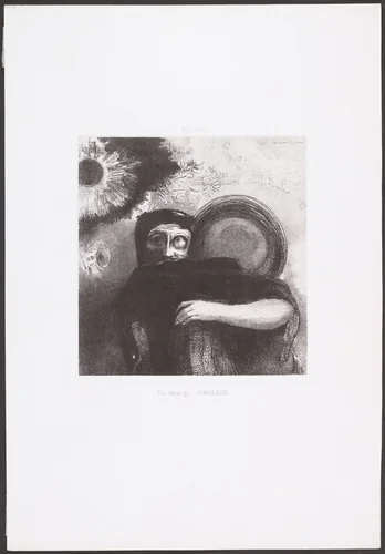 A Strange Juggler (Un Étrange jongleur) from Homage to Goya (Hommage à Goya) by Odilon Redon, print, 1885