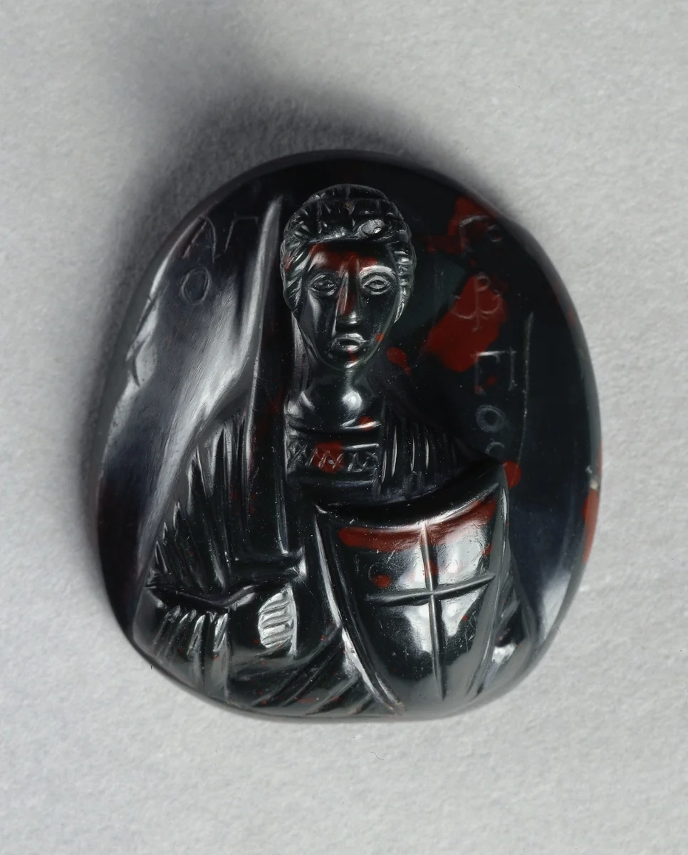 Bloodstone Cameo with Saint George by Unknown, sculpture, 1000-1100