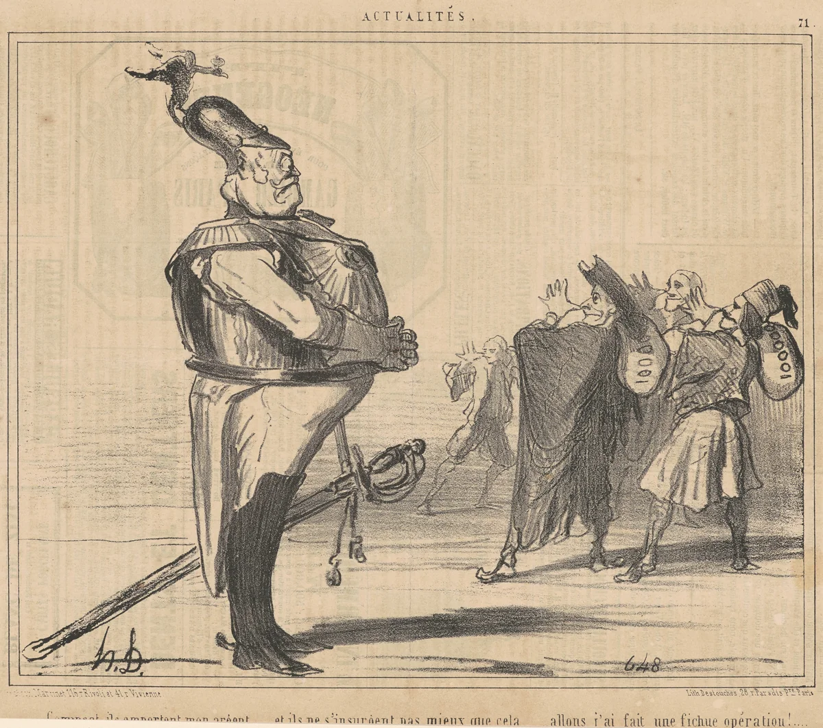 Comment, ils emportent mon argent ... by Honoré Daumier, print, 1854