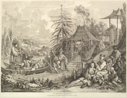 La pesche chinoise (Chinese Fishing), from Chinoiseries by Jacques Gabriel Huquier, print, 1743-1800