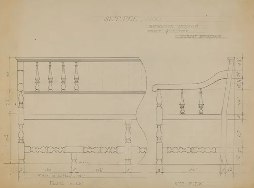 Settee by Robert Brigadier, index of american design, 1936