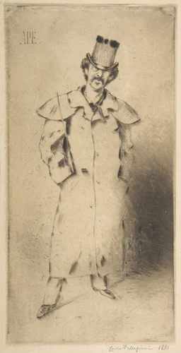 Portrait of Whistler by Carlo Pellegrini, print, 1881