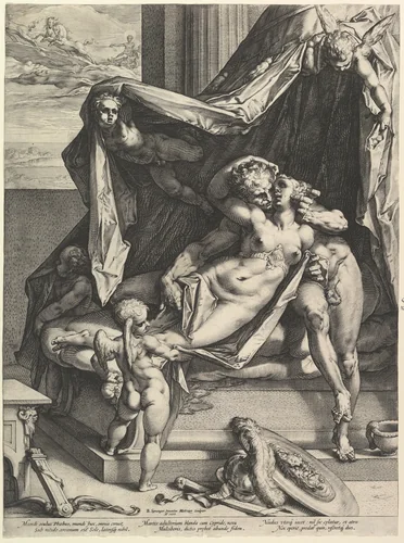 Mars and Venus by Hendrick Goltzius, print, 1588