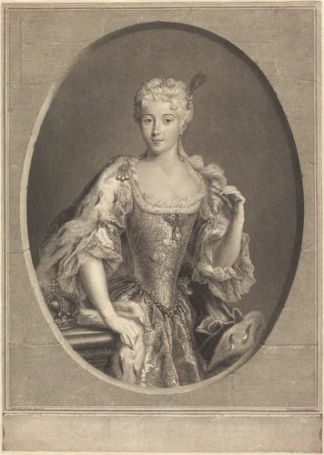 Maria Klementyna Sobieska by Pierre-Imbert Drevet, print, 1715-1725