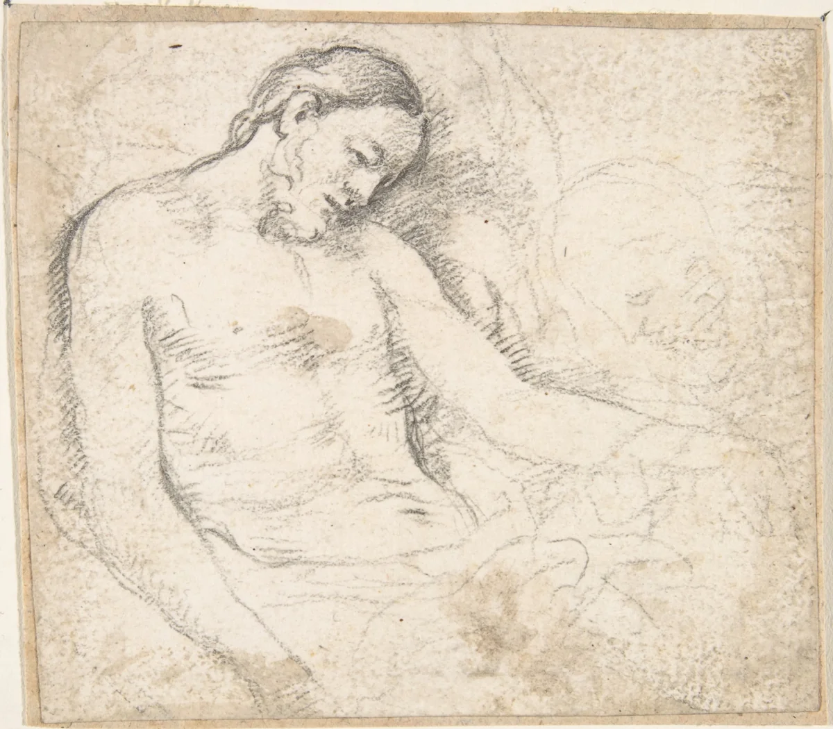 Figure of the Dead Christ with Mourning Angel (The Lamentation) by Pedro Duque Cornejo, drawing, 1695-1755