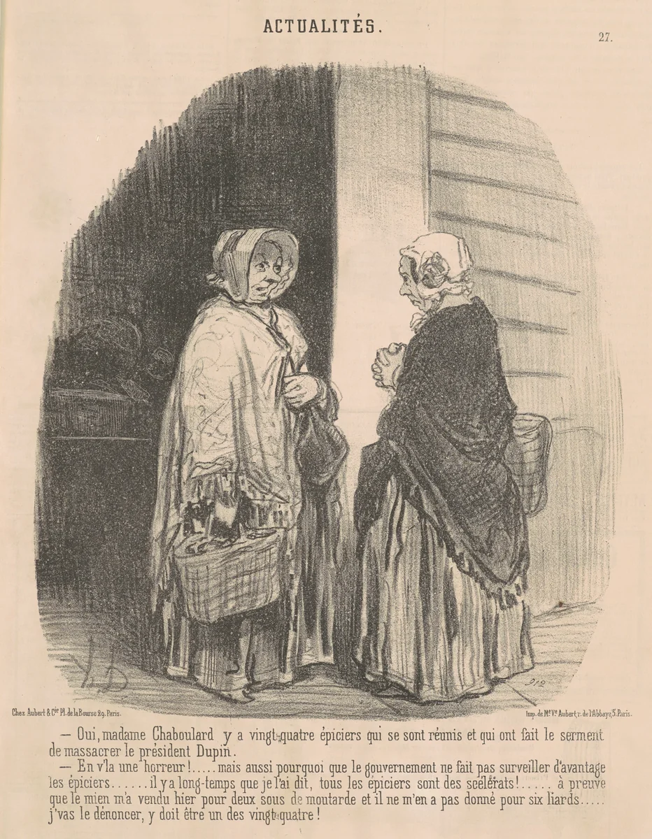 Oui, Madame Chaboulard ... by Honoré Daumier, print, 1850