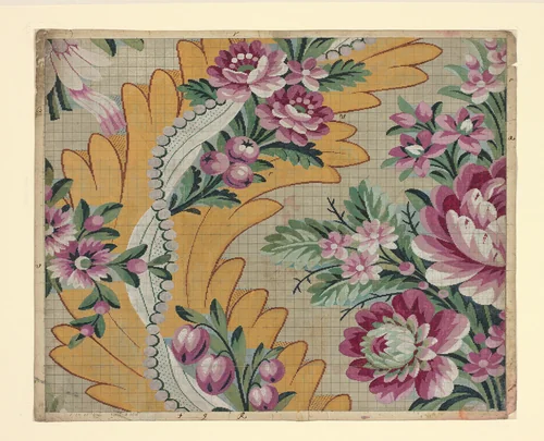 Mise-en-carte (Point-paper) by Germain Frères, textile, 1787