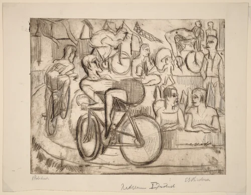 Cycle Race by Ernst Ludwig Kirchner, print, 1926