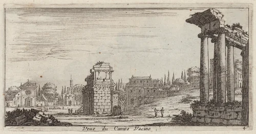 Veüe du Campo Vacine by Israël Silvestre, print, 1640-1660