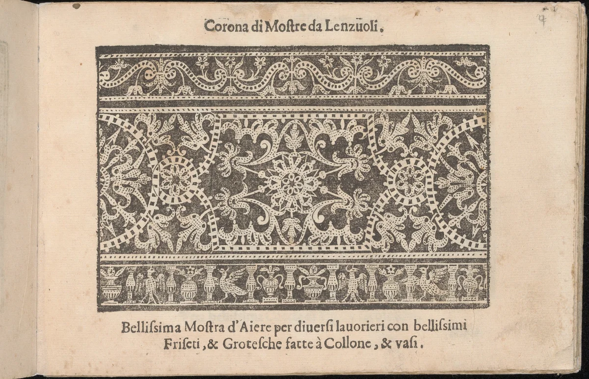 Corona delle Nobile et Virtuose Donne, Libro Terzo, page 4 (recto) by Cesare Vecellio, book, 1620