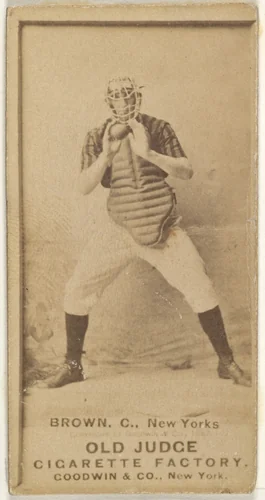 William "California" Brown, Catcher, New York, from the Old Judge series (N172) for Old Judge Cigarettes by Goodwin & Company, photograph, 1887-1890