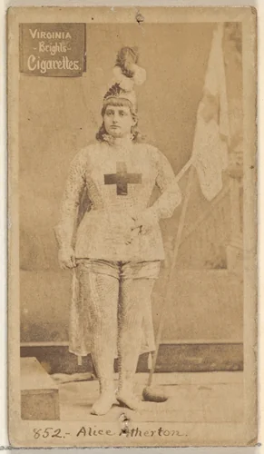 Card 852, Alice Atherton, from the Actors and Actresses series (N45, Type 2) for Virginia Brights Cigarettes by Allen & Ginter, photograph, 1885-1891