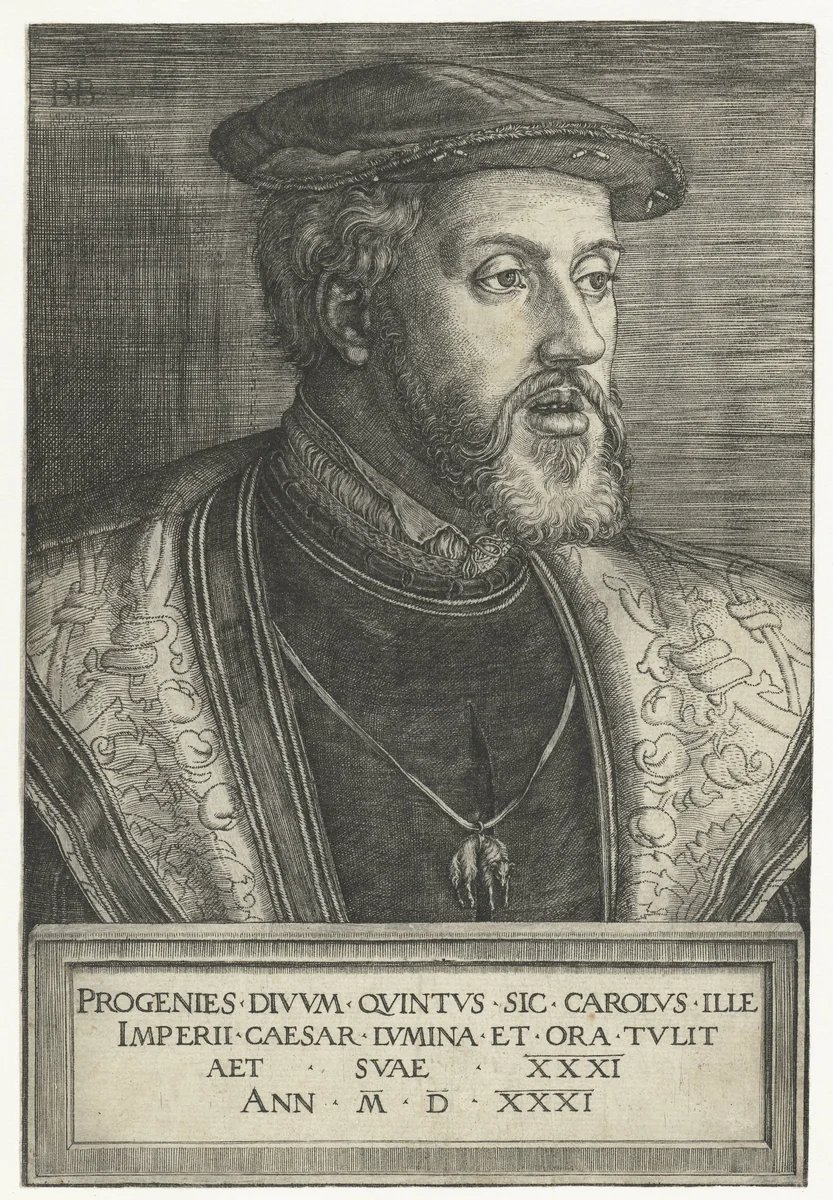 Portret van Keizer Karel V by Unknown, print, 1531