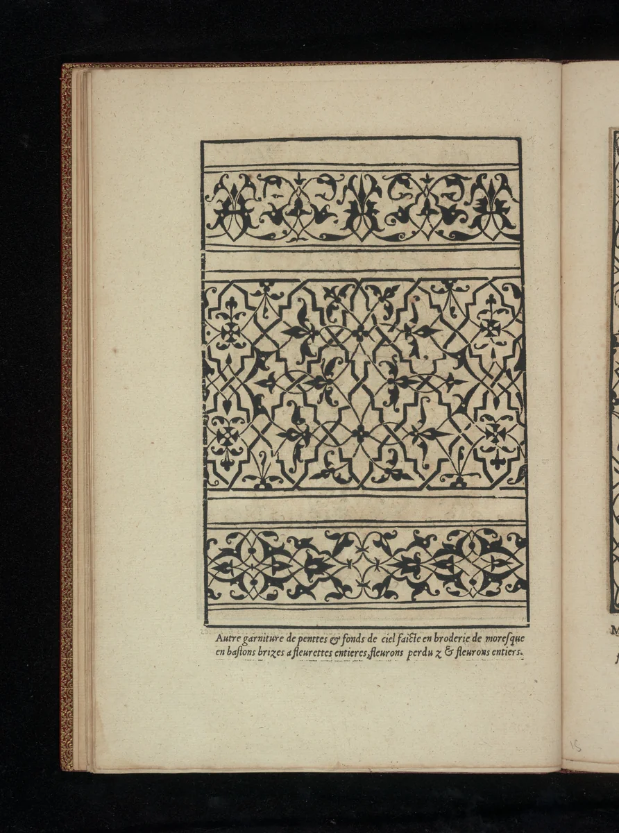 Livre de Moresques, page 8 (verso) by Francesco di Pellegrino, book, 1546