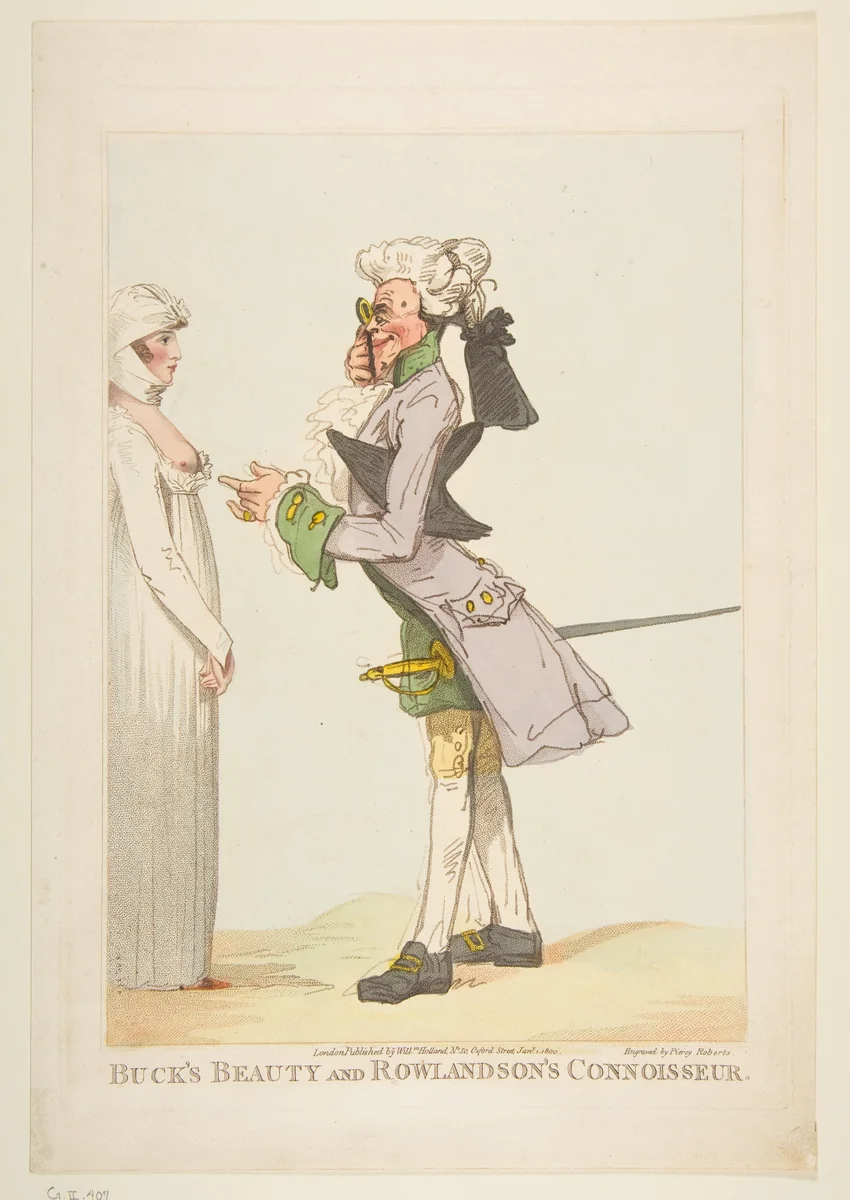 Buck's Beauty and Rowlandson's Connoisseur by Piercy Roberts, print, 1800