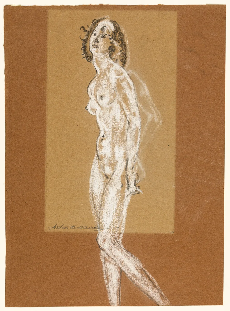 Standing Female Nude by Arthur B. Davies, drawing, 1882-1893