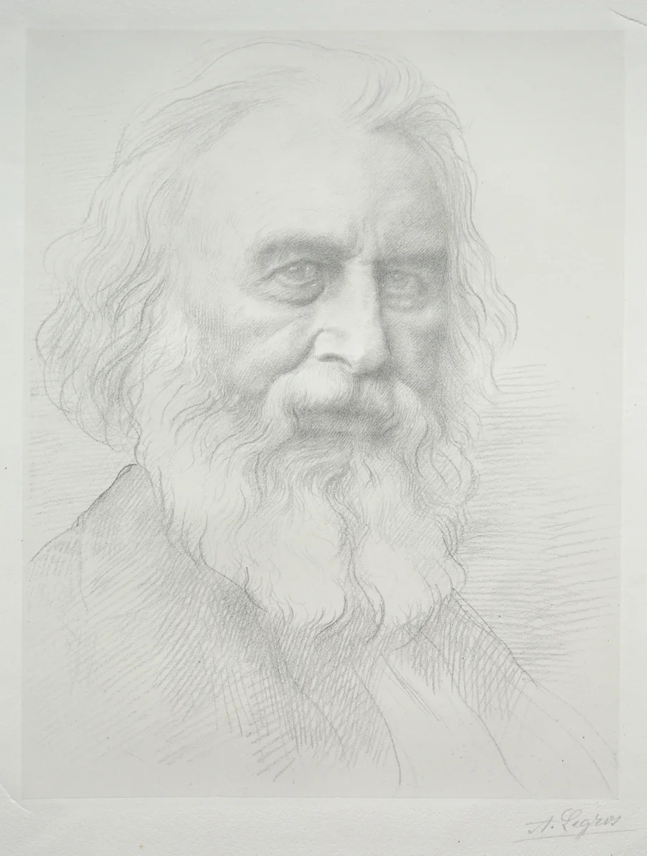 Portrait of Henry Wadsworth Longfellow (2nd Plate) by Alphonse Legros, print, 1911