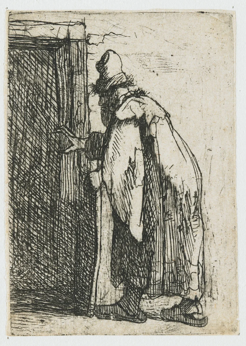 The blindness of Tobit: a sketch by Rembrandt van Rijn, print, 1629