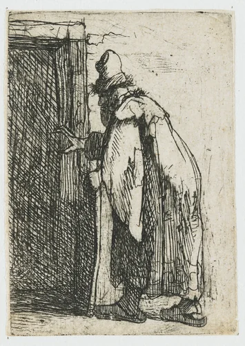 The blindness of Tobit: a sketch by Rembrandt van Rijn, print, 1629