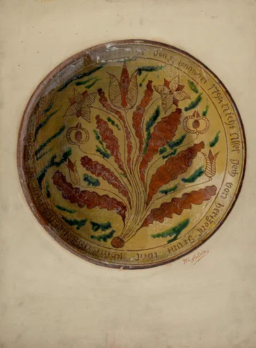 Pa. German Plate by William Antrim, index of american design, 1935-1942