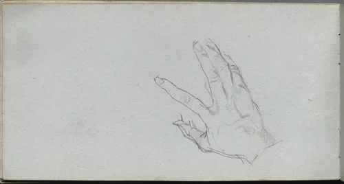 Sketchbook, page 68: Study of a Hand by Ernest Meissonier, book, 1860-1869