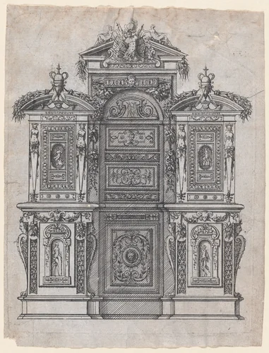 Furniture Design by Jacques Androuet du Cerceau, print, 1565-1570