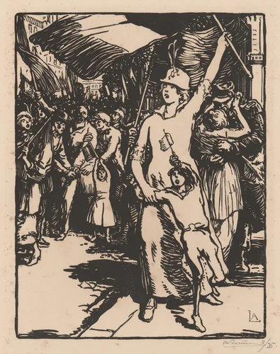 La Guerre est déclarée (War is Declared) by Auguste Lepère, print, 1849-1918