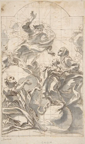 Allegory of the Immaculate Conception by Giovanni Battista Gaulli, drawing, 1639-1709