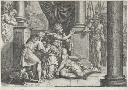 Samson and Delilah by Michel Corneille, print, 1660
