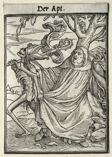 Dance of Death: The Abbot by Hans Holbein the Younger, print, 1521-1531