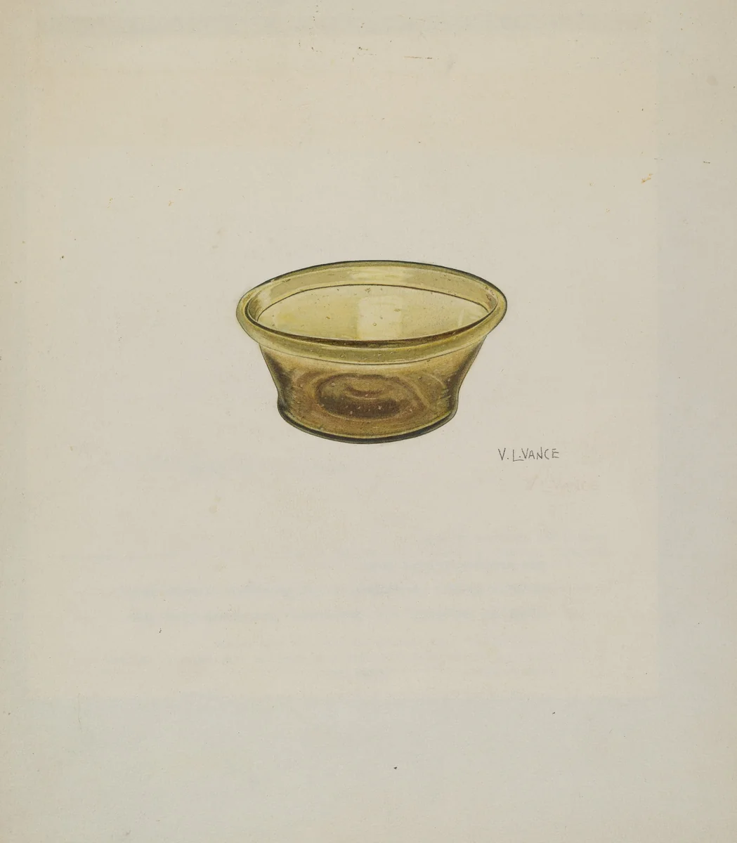 Small Glass Bowl by V.L. Vance, index of american design, 1940