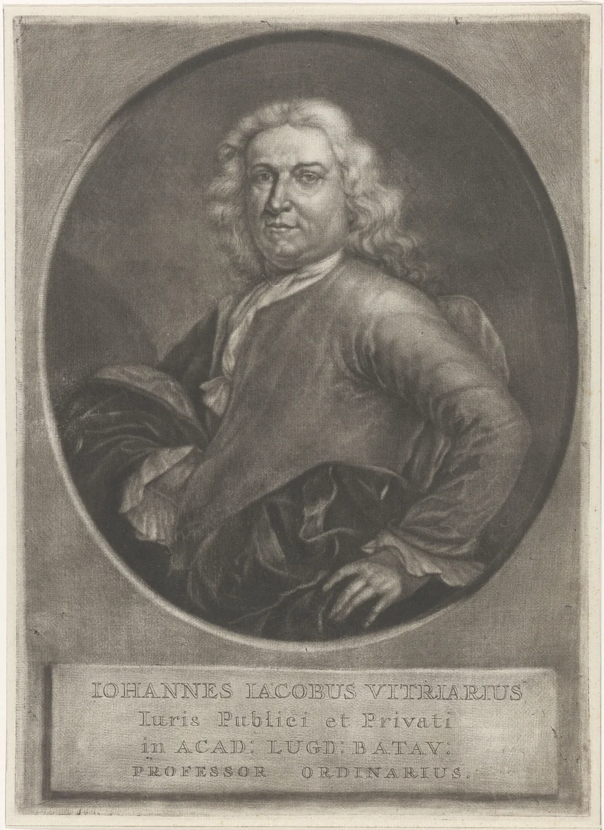 Portret van Johannes Jacobus Vitriarius by Johannes de Groot, print, 1698-1776