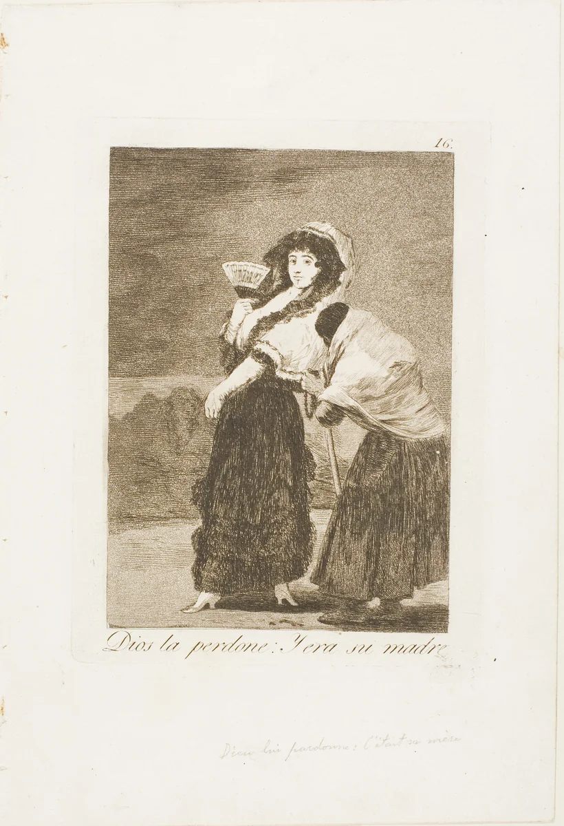 For Heaven's Sake: and it was Her Mother, plate 16 from Los Caprichos by Francisco José de Goya, print, 1797-1799
