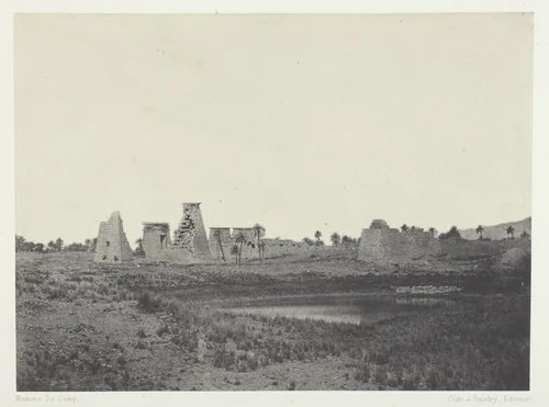 Palais de Karnak, Propylées du Sud; Thèbes, plate 30 from the album "Egypte, Nubie, Palestine et Syrie" (1852) by Maxime Du Camp, photograph, 1849-1851