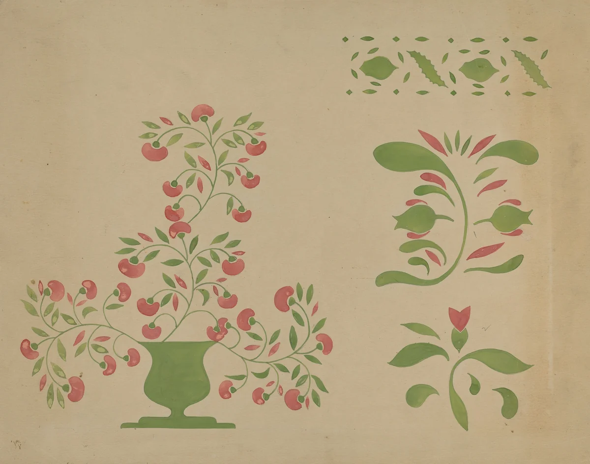 Stencil Wall Decoration by Ray Holden, index of american design, 1936