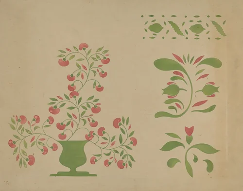 Stencil Wall Decoration by Ray Holden, index of american design, 1936
