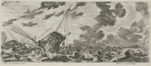 Plate Six from Various Embarkments by Stefano della Bella, print, 1630-1664