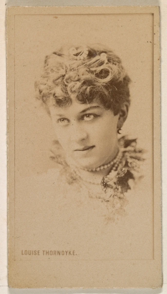 Louise Thorndyke, from the Actresses series (N245) issued by Kinney Brothers to promote Sweet Caporal Cigarettes by Kinney Brothers Tobacco Company, photograph, 1890