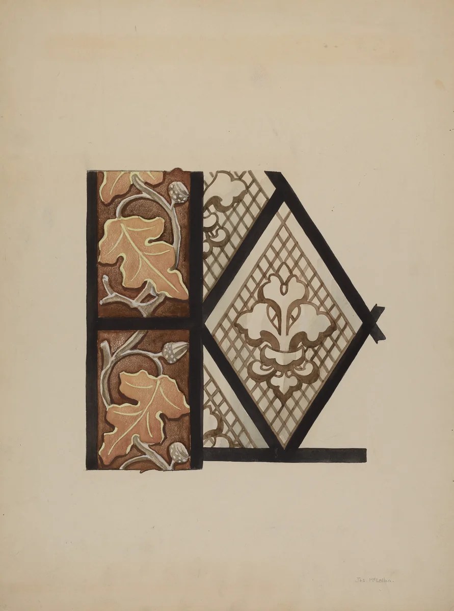 Painted Glass Window by James McLellan, index of american design, 1937